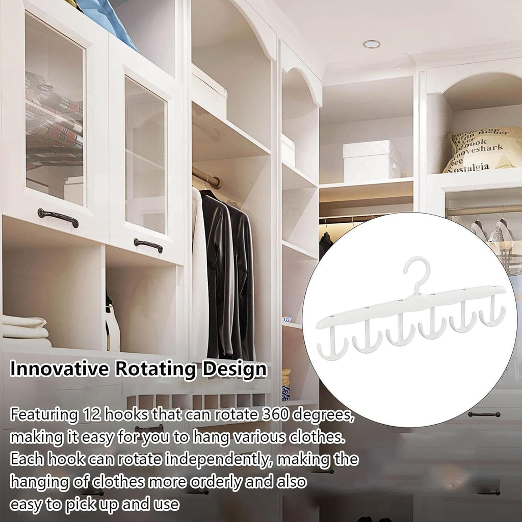 Organivo 12-hook tank top hanger made from durable material, hanging on a closet rod.