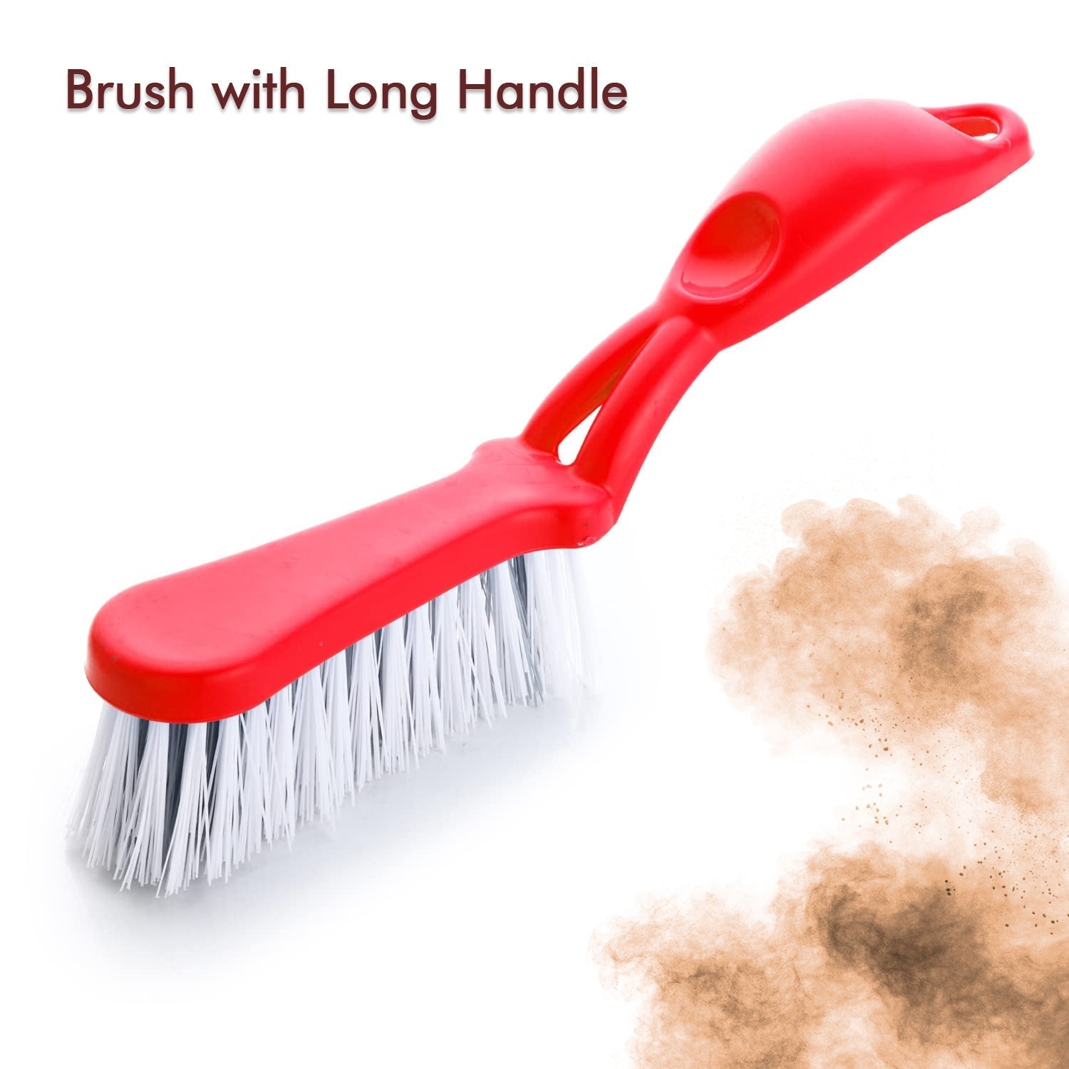 Dustpan with integrated side teeth and brush for sweeping up debris easily.