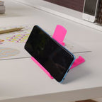 Compact foldable plastic mobile stand ideal for desk or travel use