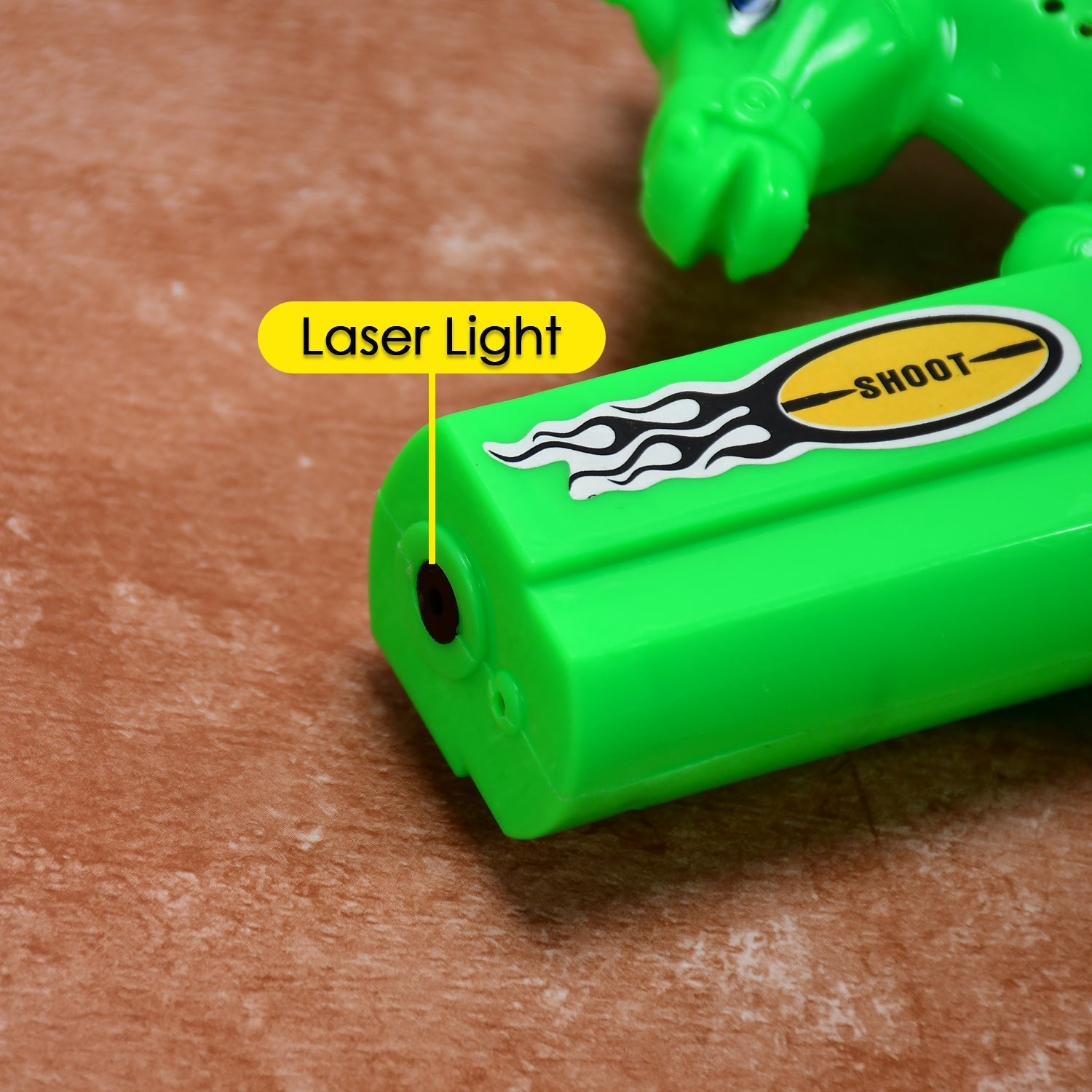 Close-up of the sound effects gun showing intricate details and lights.