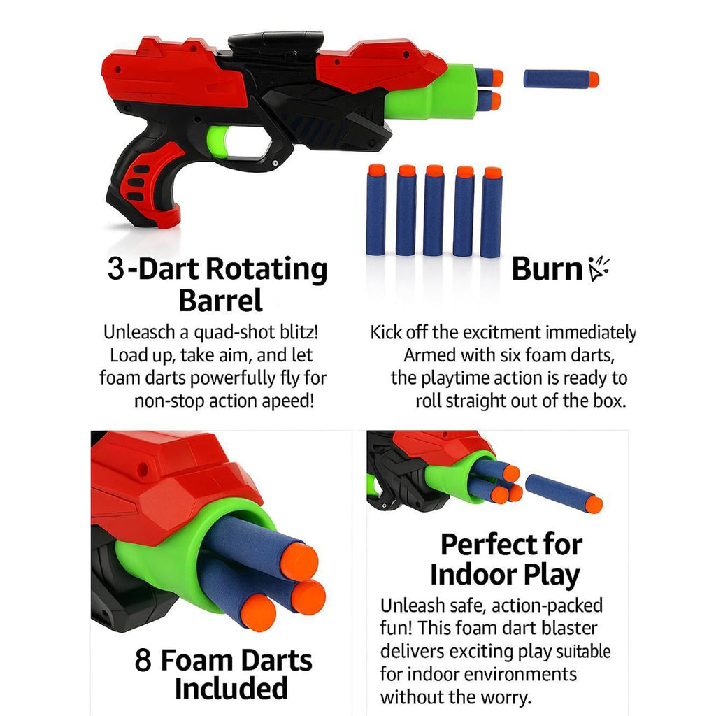 Soft bullet gun toy set with reusable foam darts for children