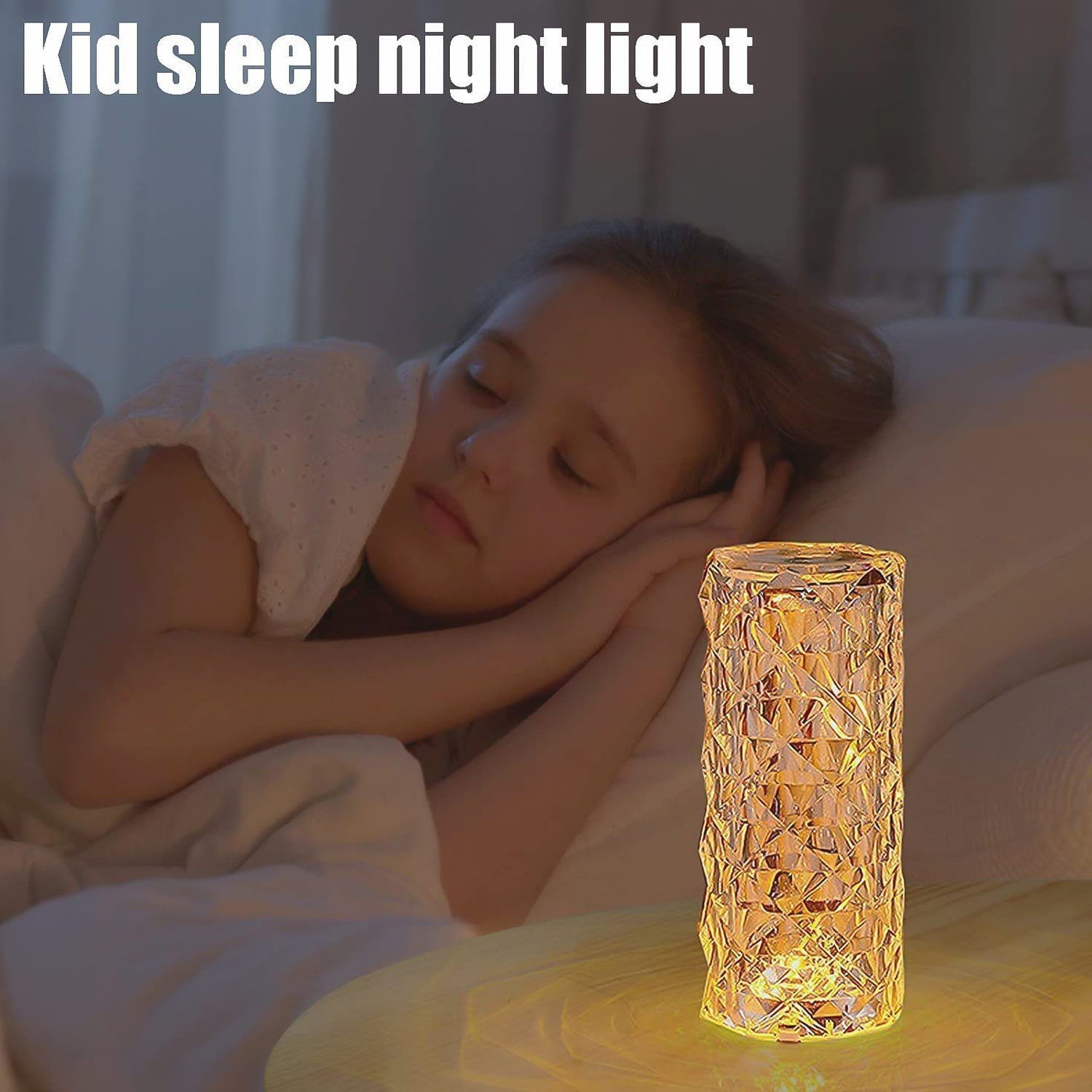The battery operated Crystal LED Candle showcasing its intricate crystal-like design.