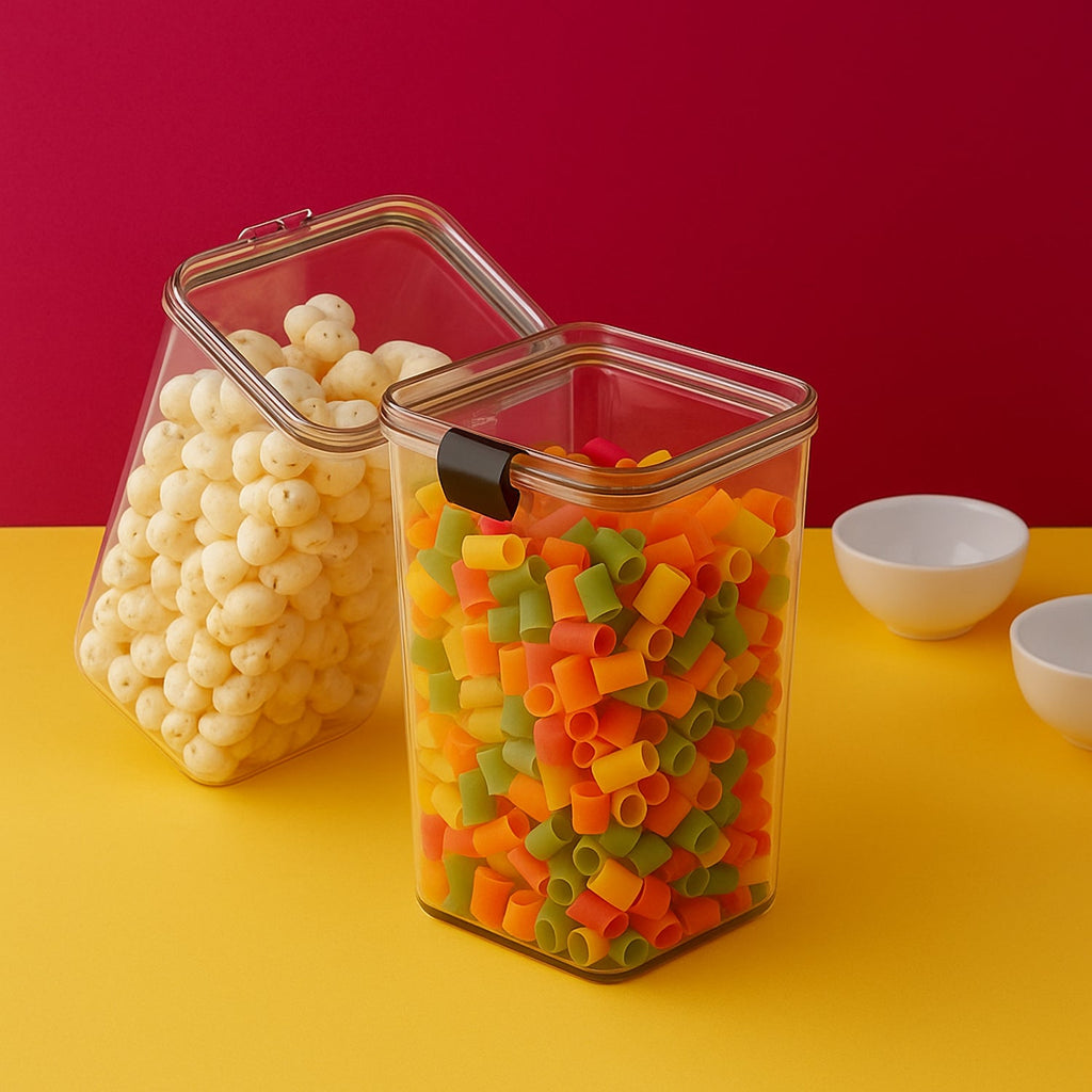 1700 ML BPA-free plastic food storage container filled with grains