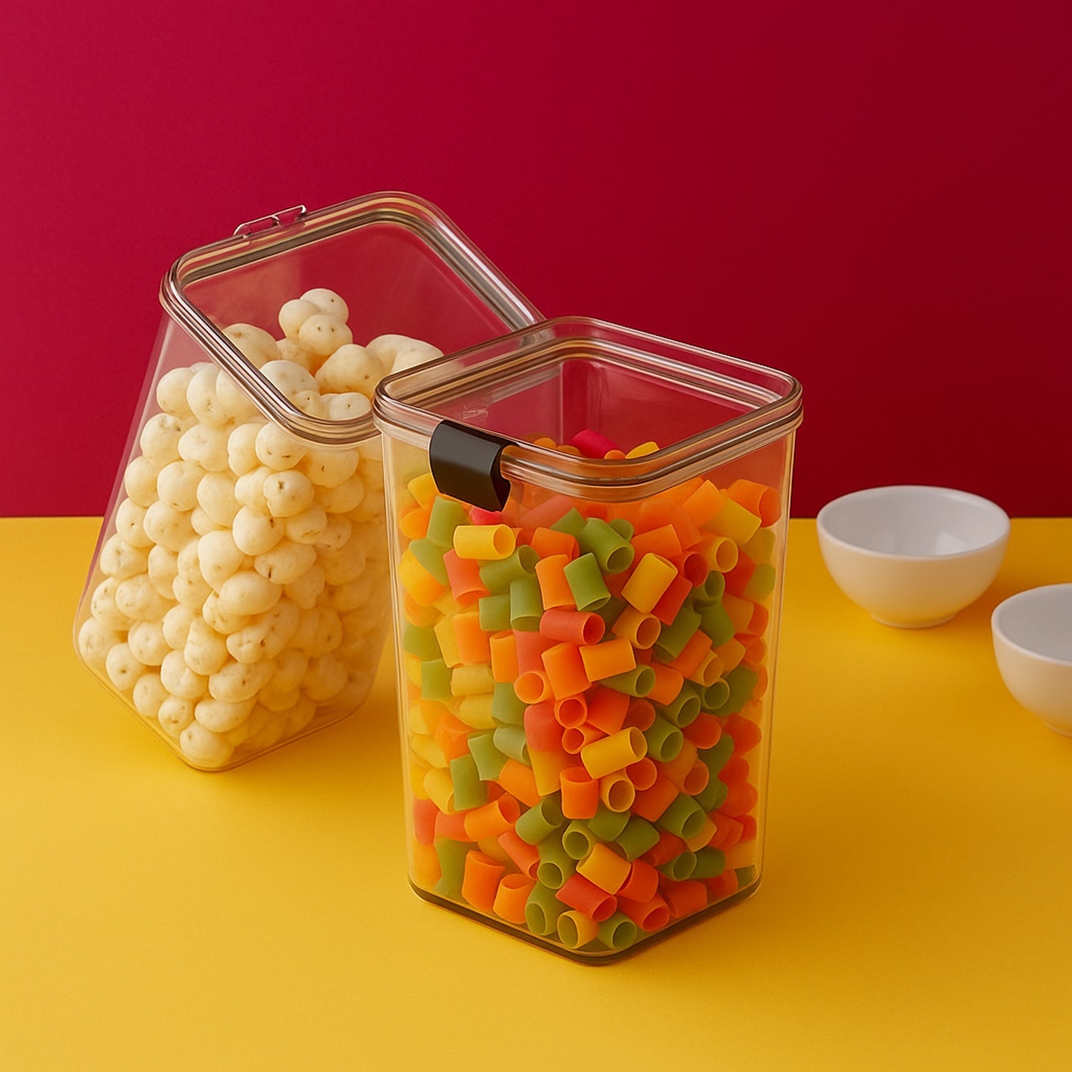 1700 ML BPA-free plastic food storage container filled with grains