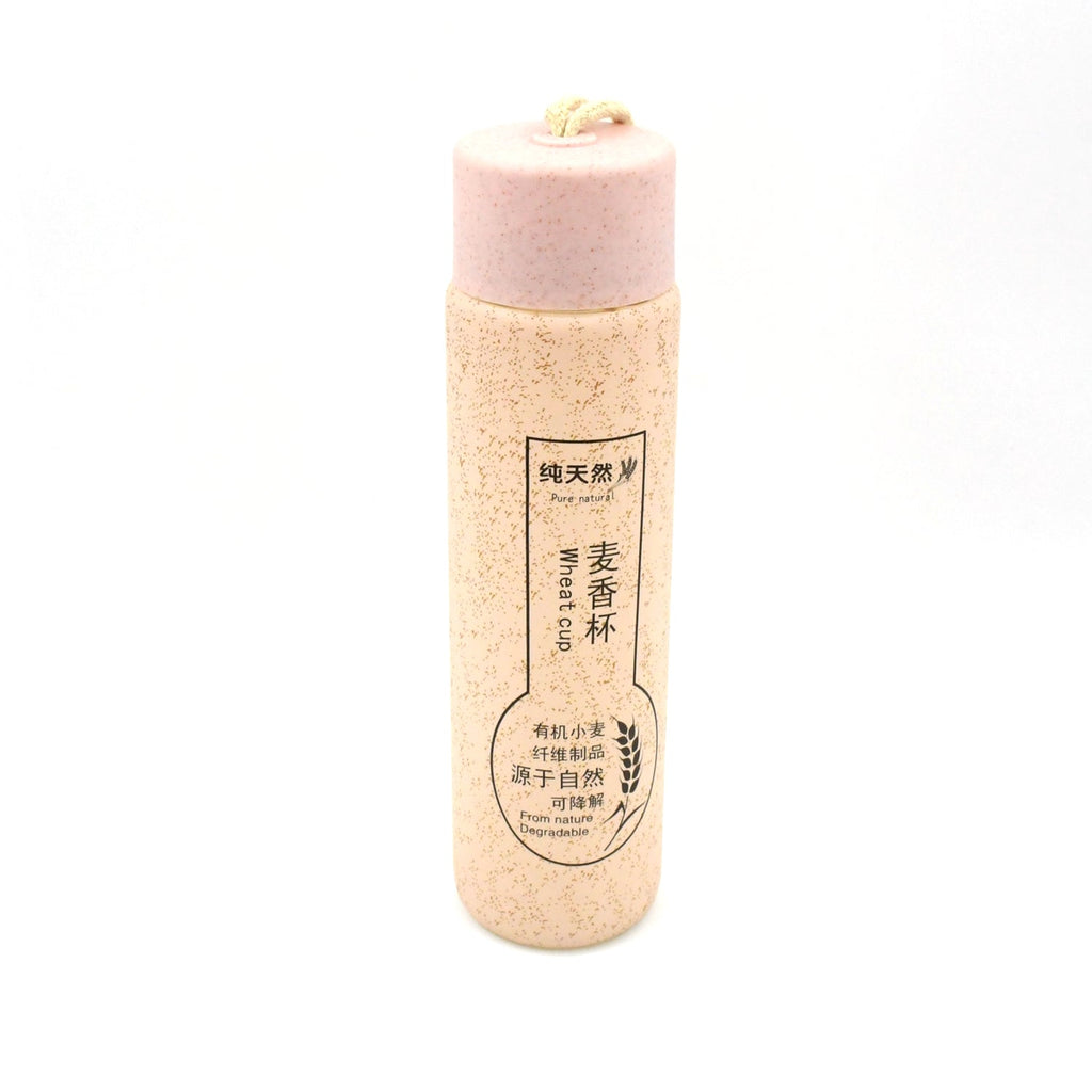 Side view of the leak-proof glass water bottle, highlighting its sleek design.
