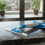 Side view of lightweight window cleaning squeegee with non-slip grip