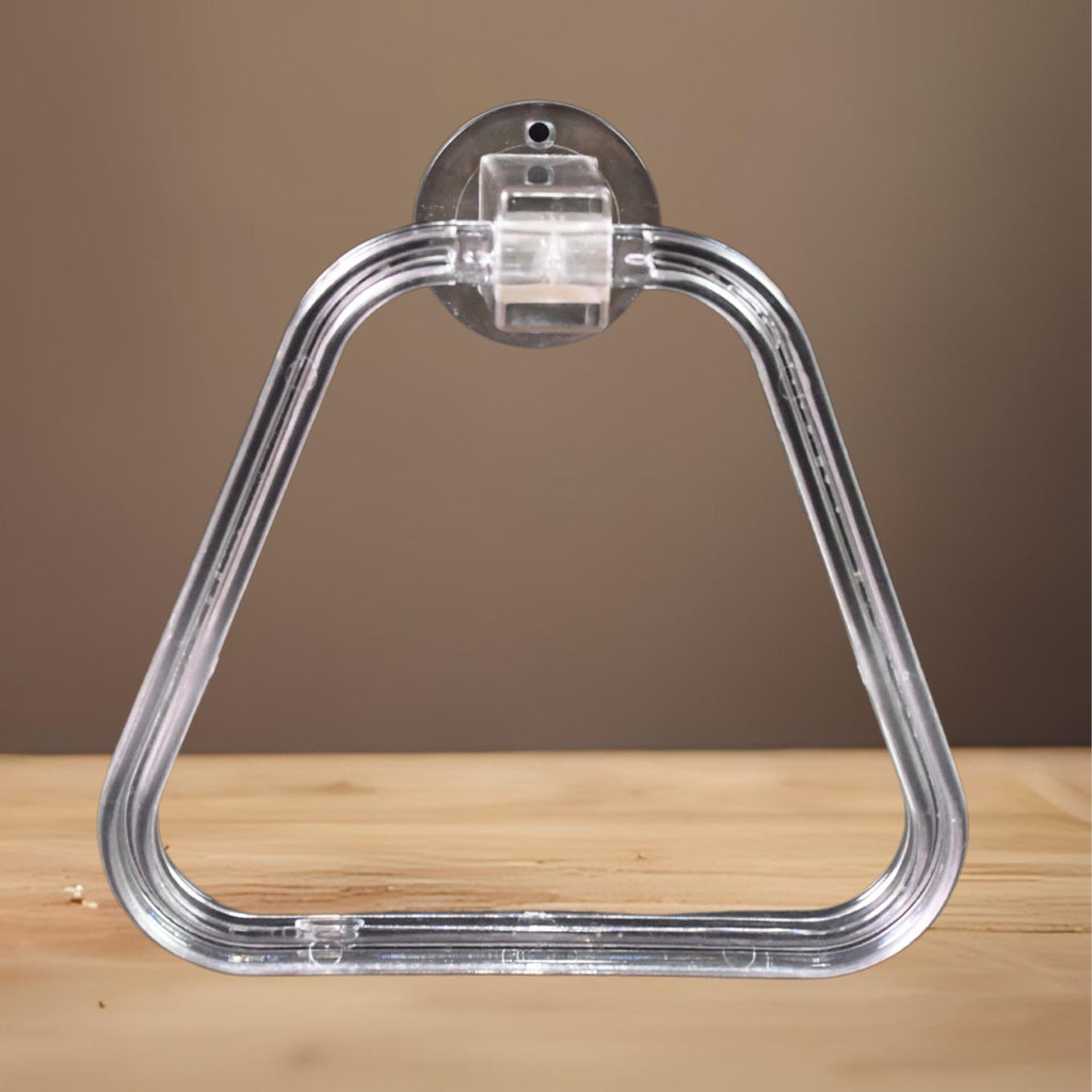 Installation view showing the sturdy mounting bracket for the BathNova towel ring.