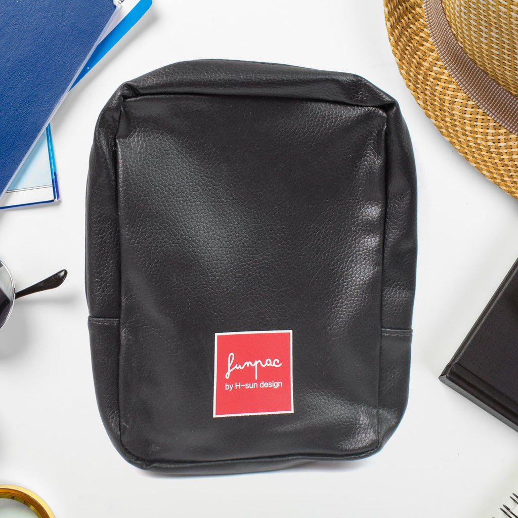Interior view of the Glimmerly Period Kit Bag with its divider for organization.