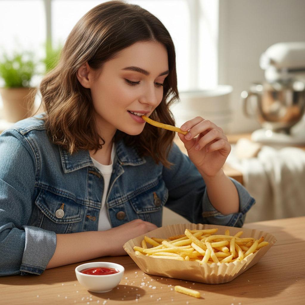 Non-stick baking paper sheets for air fryer cooking