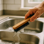 Compact and lightweight household cleaning brush