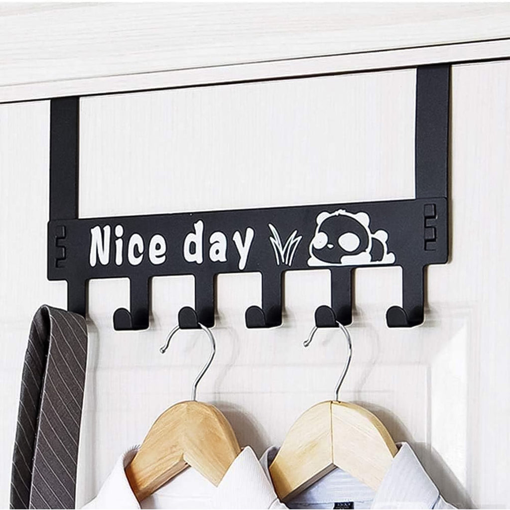 Heavy-duty carbon steel multi-hook rack designed to hang over doors