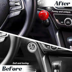 Ball Design push start button cover installed on car dashboard