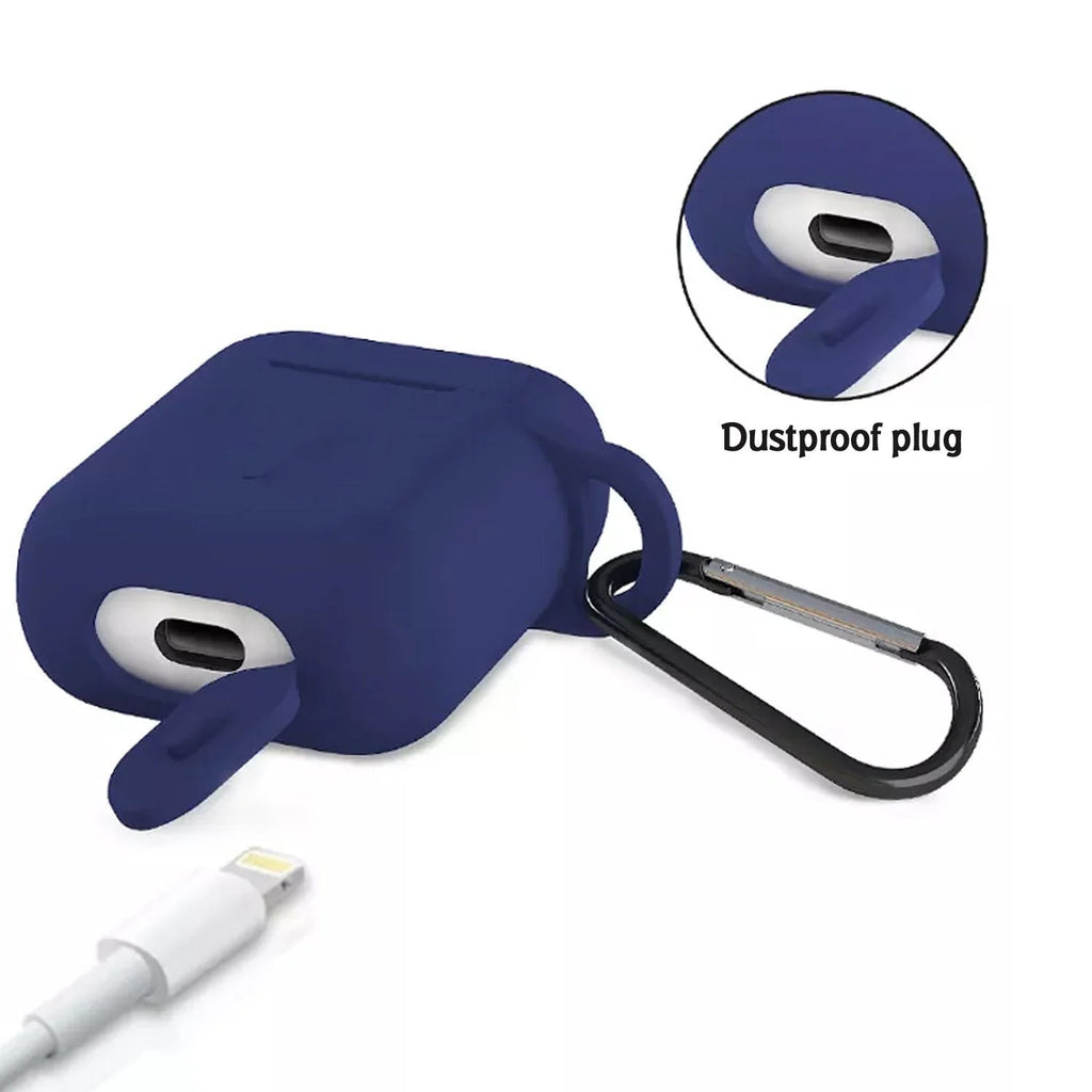 Wireless earbuds securely fitted inside the protective silicone cover, ready for daily use.