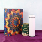 Corporate gifting ready Kulfi Almonds gift box with stainless steel bottle