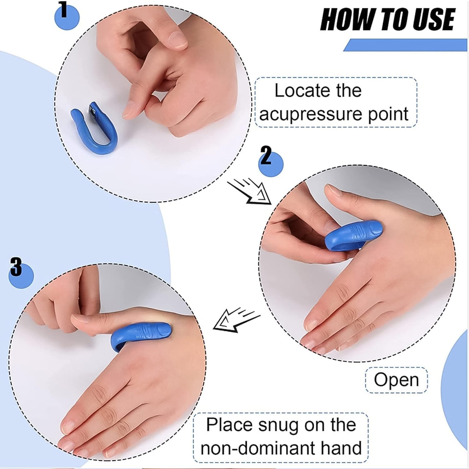 Acu point focused magnetic clip applied on finger for targeted pressure therapy