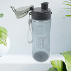Plastic water bottle designed for both hot and cold beverages.