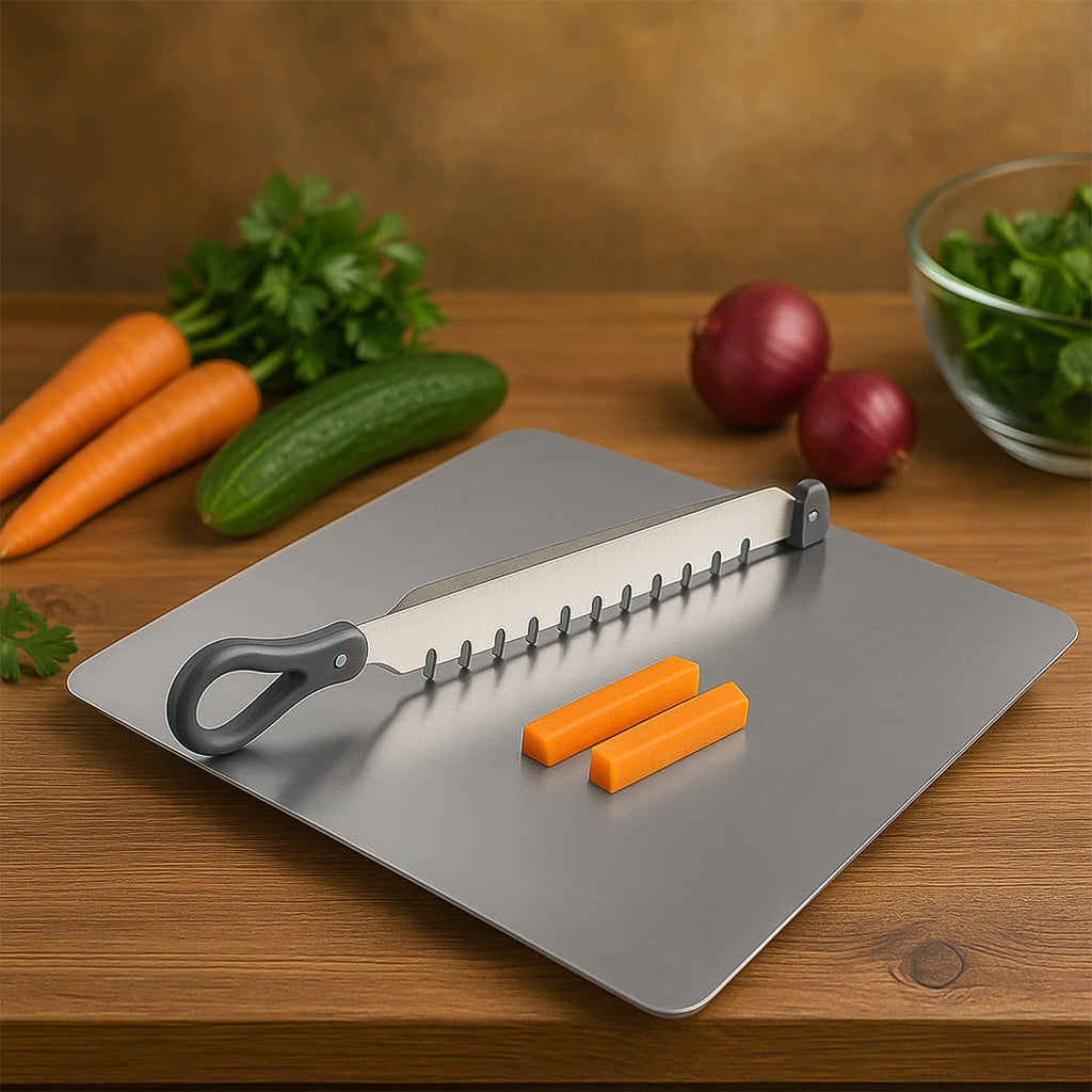 Vegetable and fruit slicer tool made of stainless steel for easy chopping