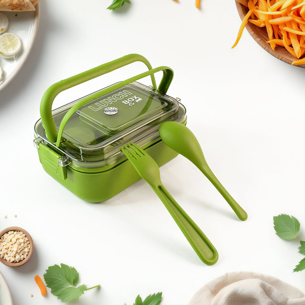 Open Magic lunch box displaying separate food compartments to prevent mixing