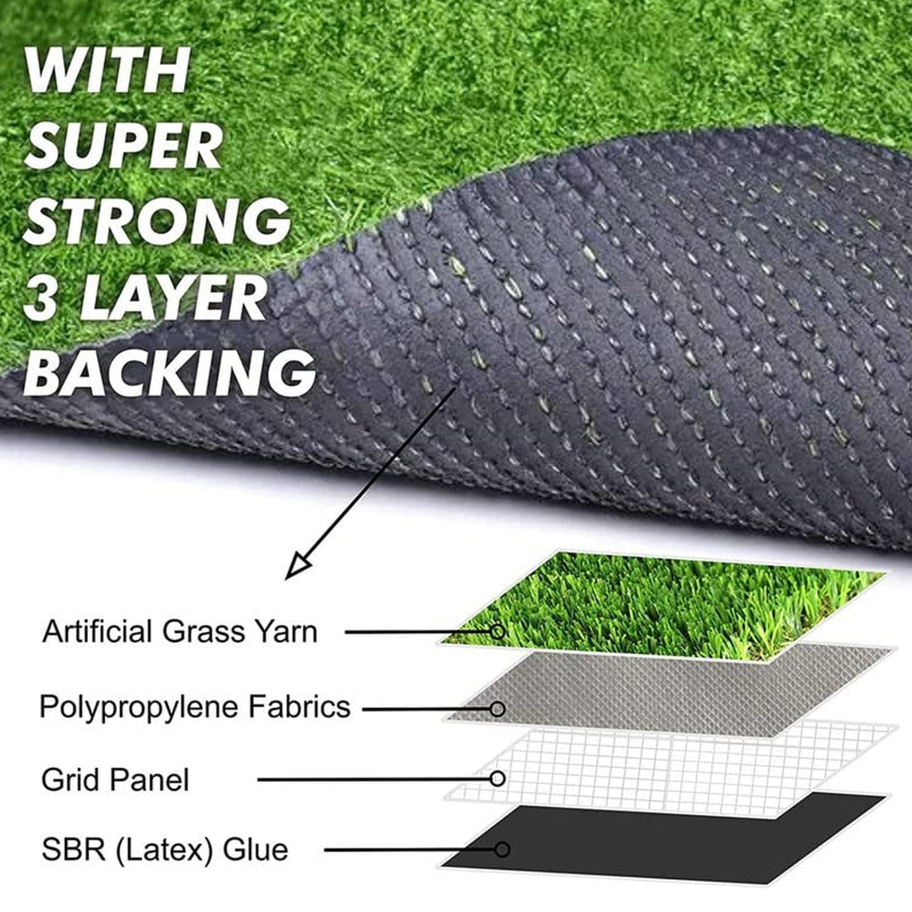 This versatile plastic grass mat, 58x38cm, shown in a home entrance setting.