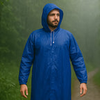Durable waterproof raincoat for men suitable for hiking and commuting