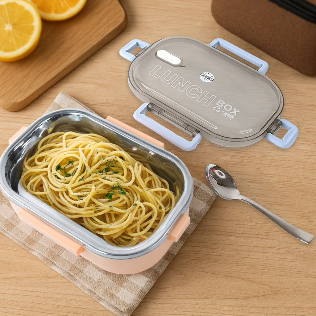 Durable leak-proof lunch container side view with airtight lid