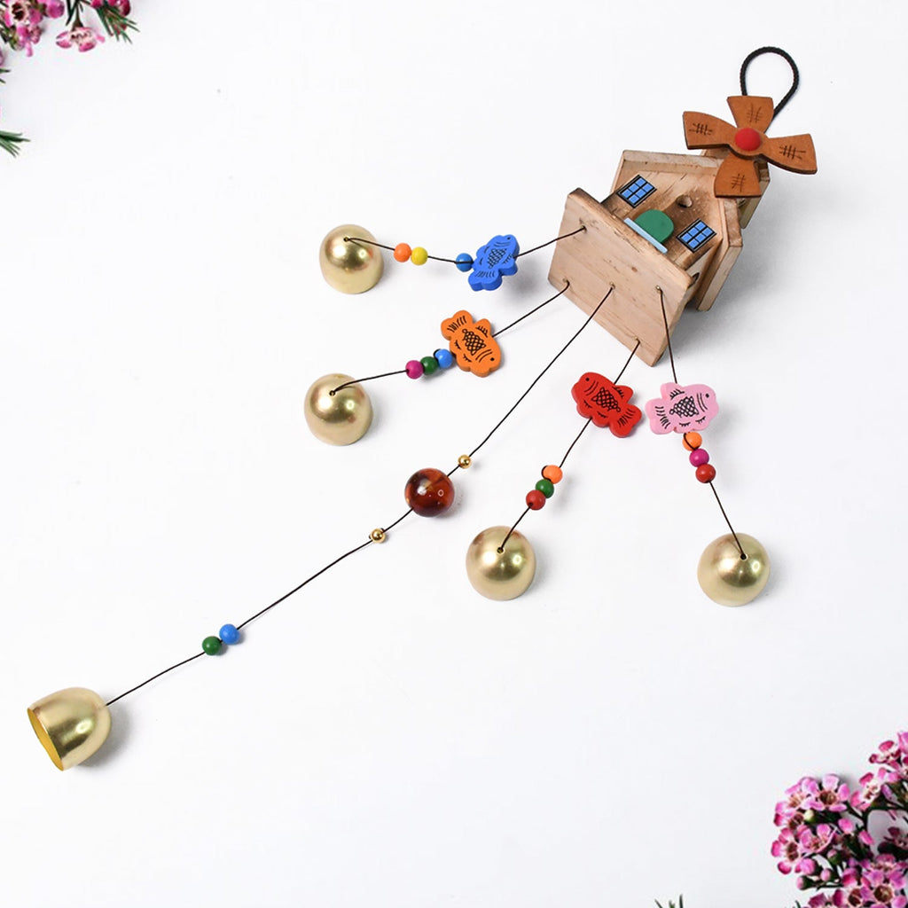 Outdoor wind chime featuring dragonfly detail and colourful paint