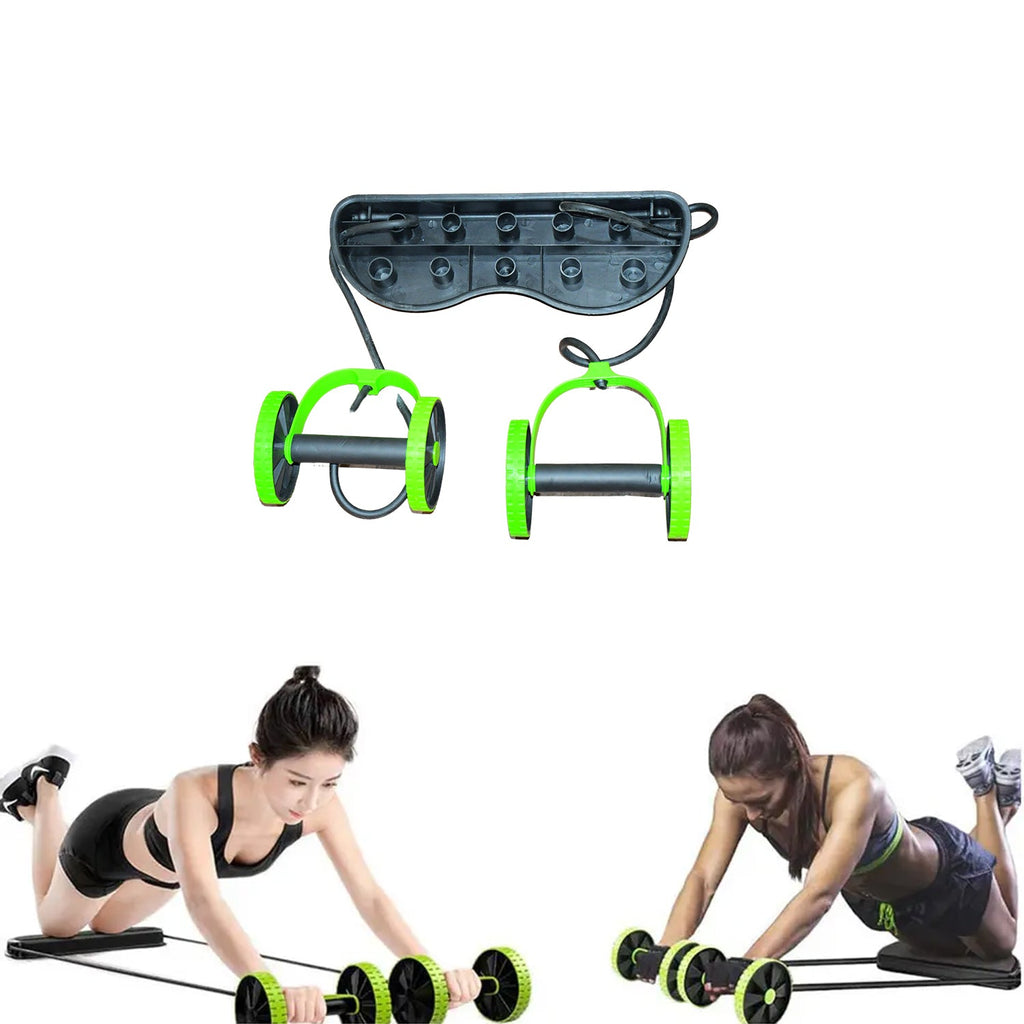 User demonstrating the Ab Resistance Exerciser for full body workout benefits.