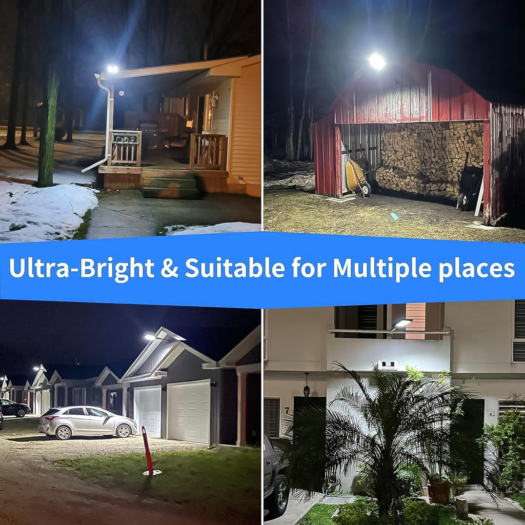 Bright high-lumen solar LED outdoor street lamp providing energy-efficient lighting