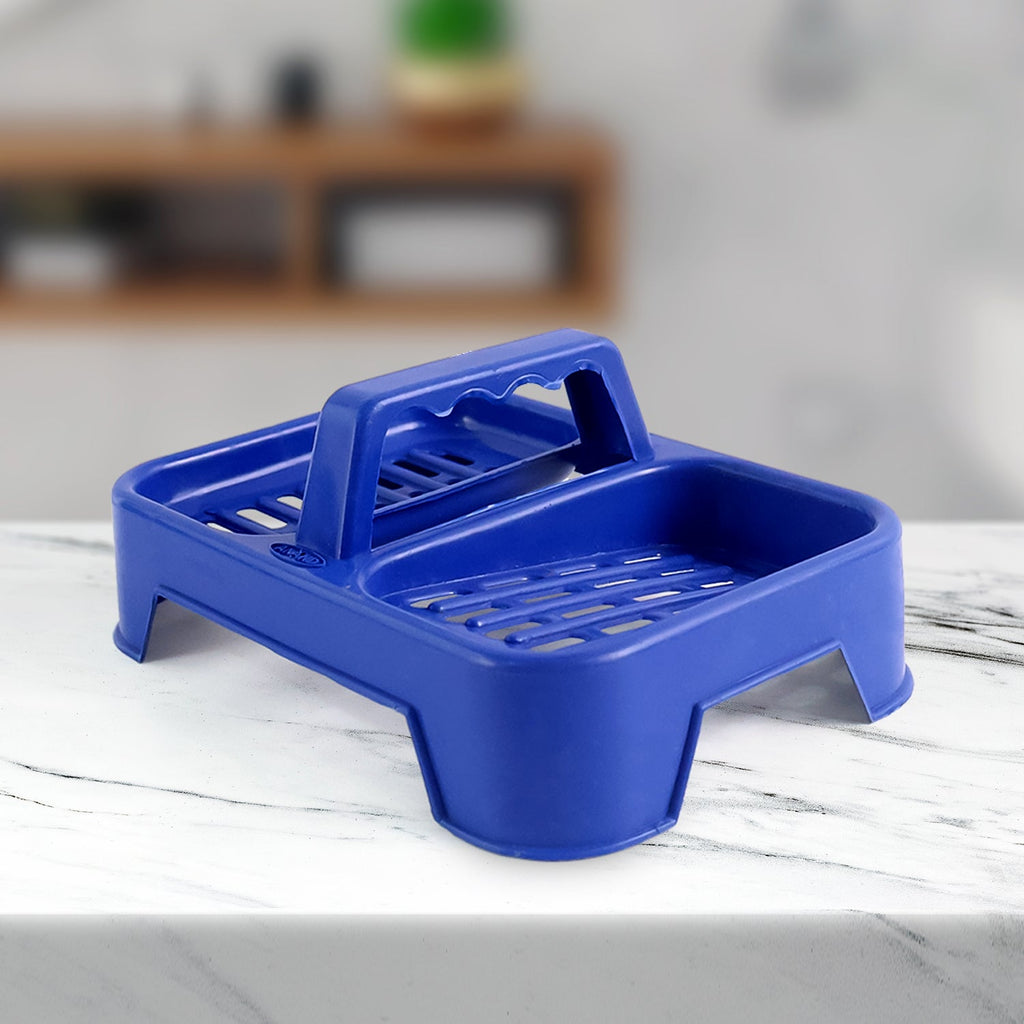 Close-up view of the 2-in-1 soap dish stand's drainage design.