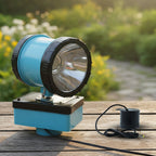 Weather-resistant outdoor security floodlight with mounting stand