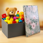 Side view of foldable storage box highlighting its sturdy construction and shape retention