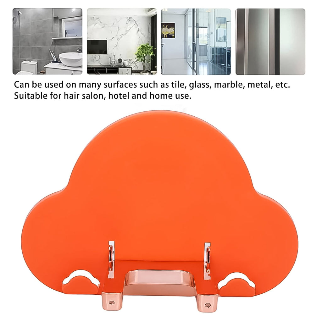Compact hair dryer holder, ideal for small spaces and travel convenience.