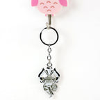 Detailed metal key ring featuring Trishul symbol on keychain