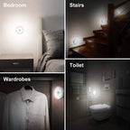 Round battery operated light with motion sensor technology, ideal for instant illumination.