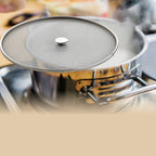 Fine mesh shield oil splatter guard for frying pan and kadhai use
