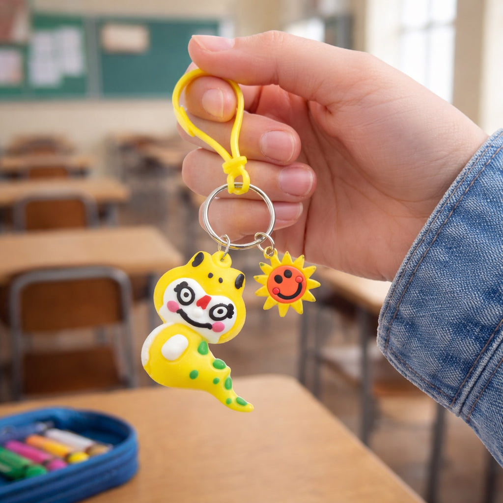 Cartoon dinosaur keychain suitable for backpacks and keys
