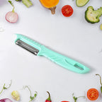 Comfortable non-slip handle on a vegetable peeler for easy peeling
