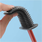 Detail shot of the highly flexible silicone bristles on the toilet cleaning brush.