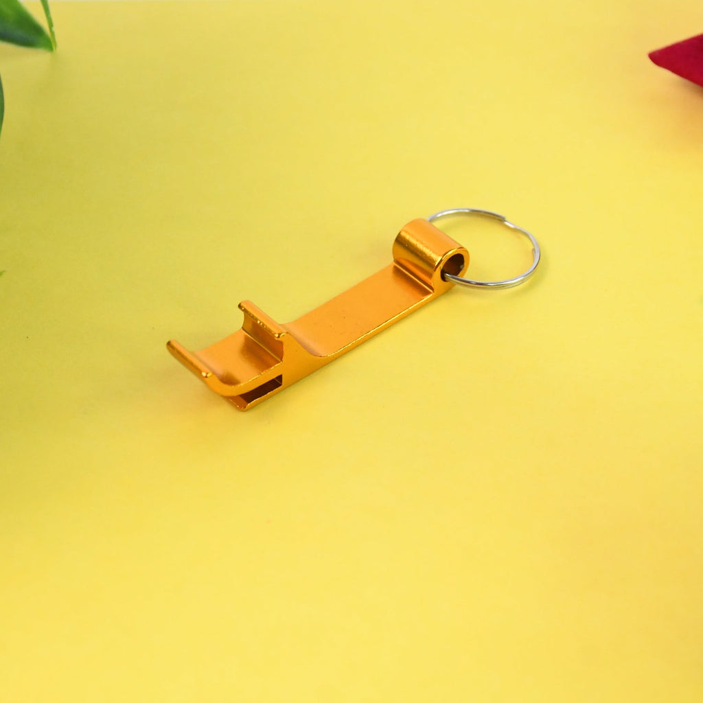 Sleek stainless steel keychain showcasing modern polished design