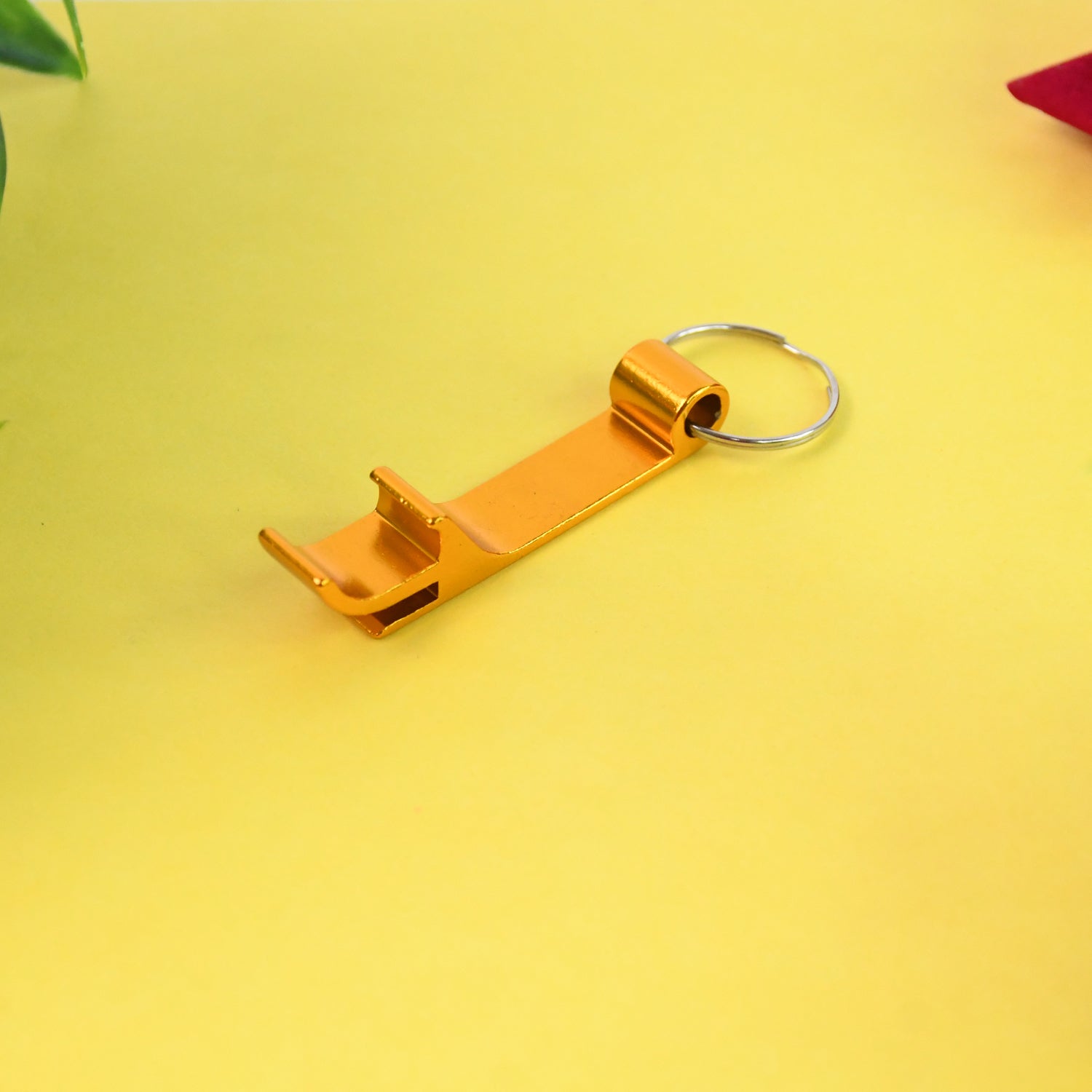 Sleek stainless steel keychain showcasing modern polished design