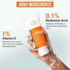 Application of OG Beauty Vitamin C facewash on skin showing smooth cleansing