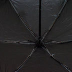 A DrizzlePro portable umbrella closed and ready to be stored, highlighting its compact design.