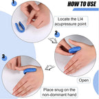 Lifestyle image of someone relaxing with the Acupressure Hand Clip on, promoting calm.