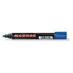 Smooth writing on whiteboard using jumbo tip blue marker.