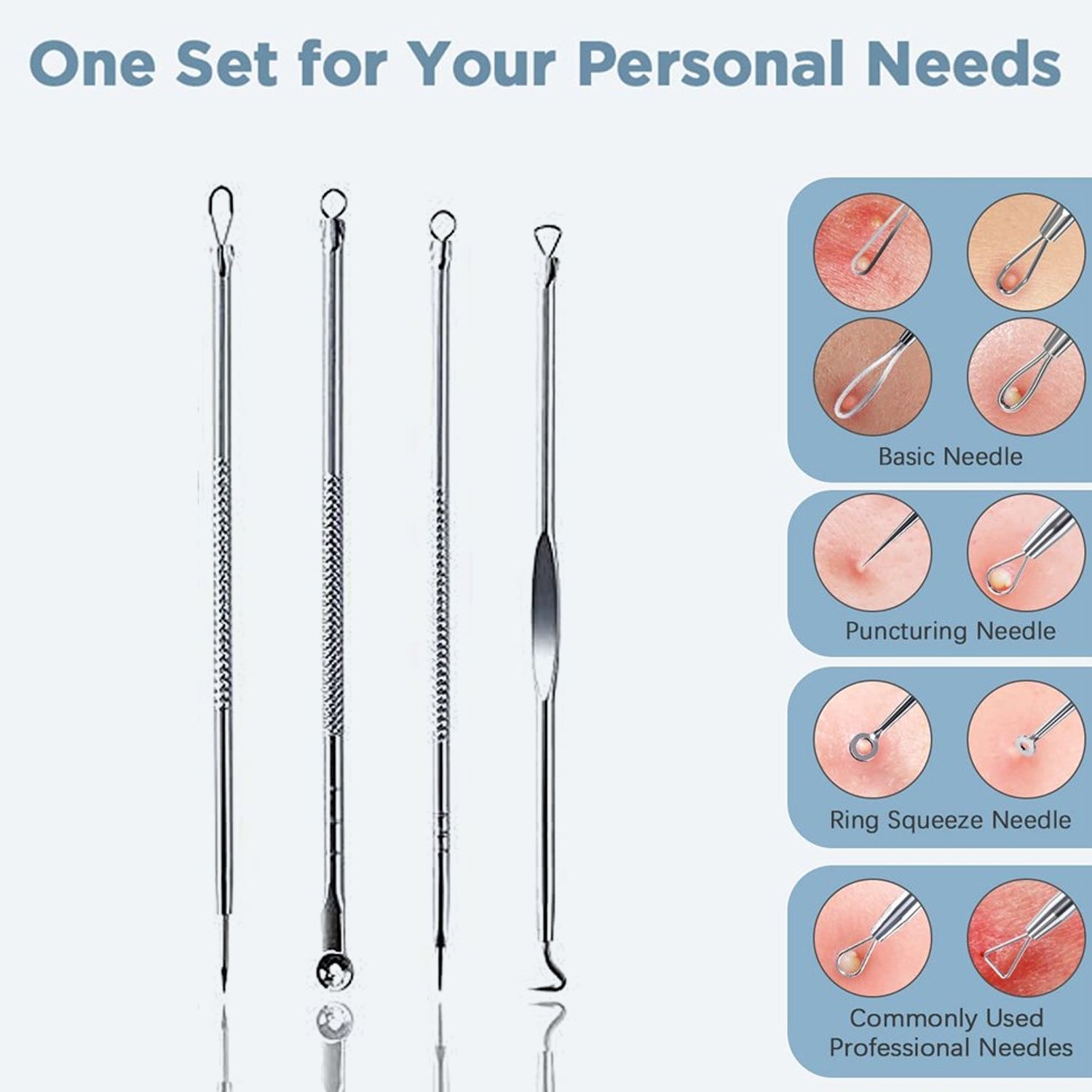 Ergonomic anti-slip handle of blackhead remover tool for secure grip and control