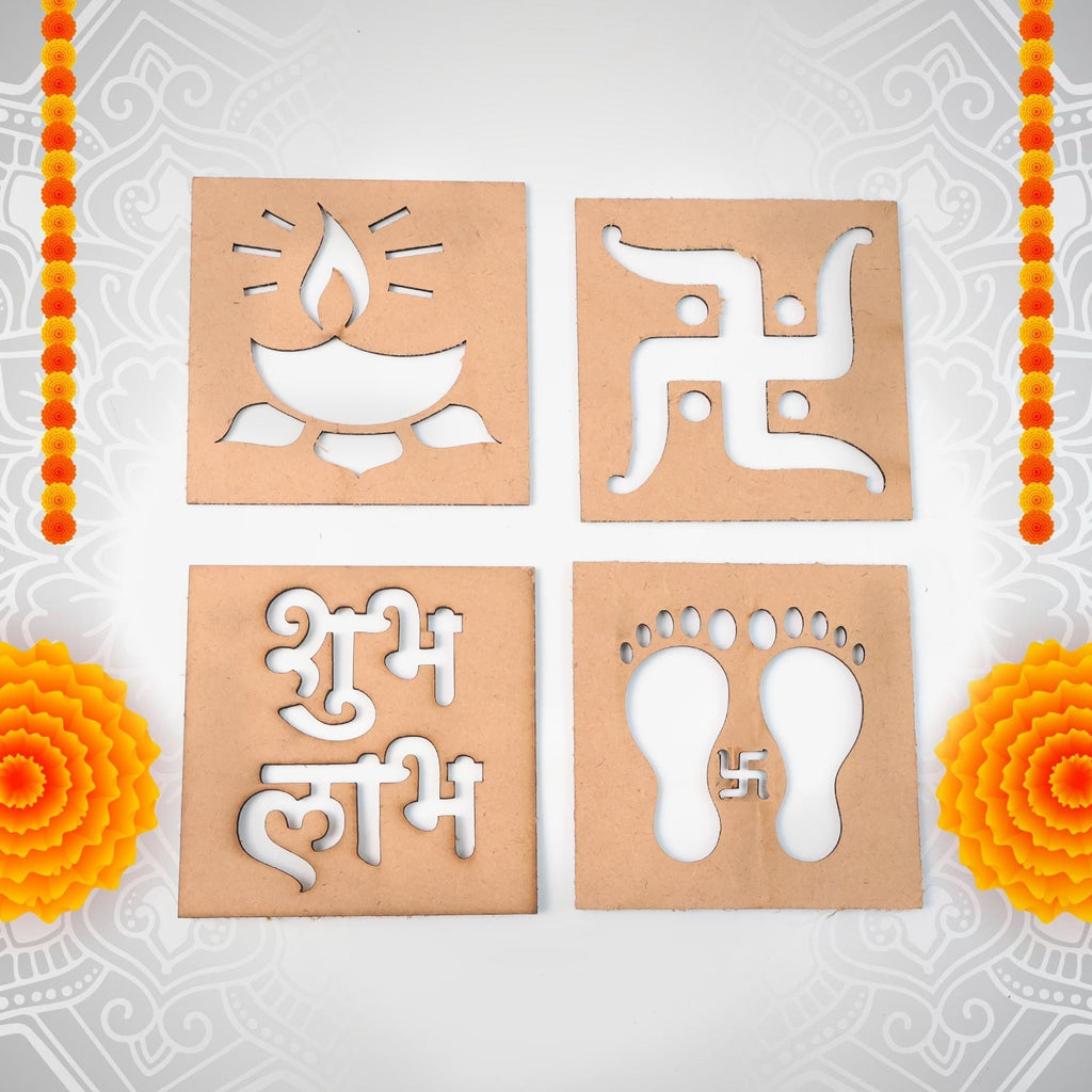 Handcrafted wooden decorative cutouts in traditional Indian motifs