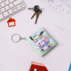 Top view of mini pocket notebook attached to keychain ring