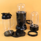Power button and three jars of Orbit bullet mixer grinder visible