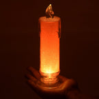 Elegant red battery-operated flameless candle, perfect for Diwali and festive home decoration.