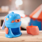 Back view of the teddy shaped pencil sharpener, ideal for young students.